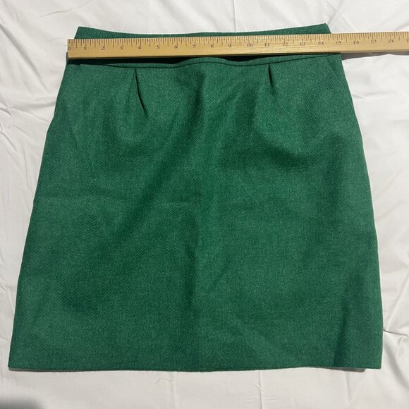Boden Green Wool Blend Pencil Skirt pleated Women's Size 6 - Picture 4 of 7